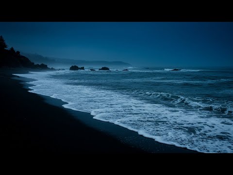 Night Waves and Ocean Breeze | Relaxing Beach Sounds for Sleep, Meditation, and Focus 10 Hours