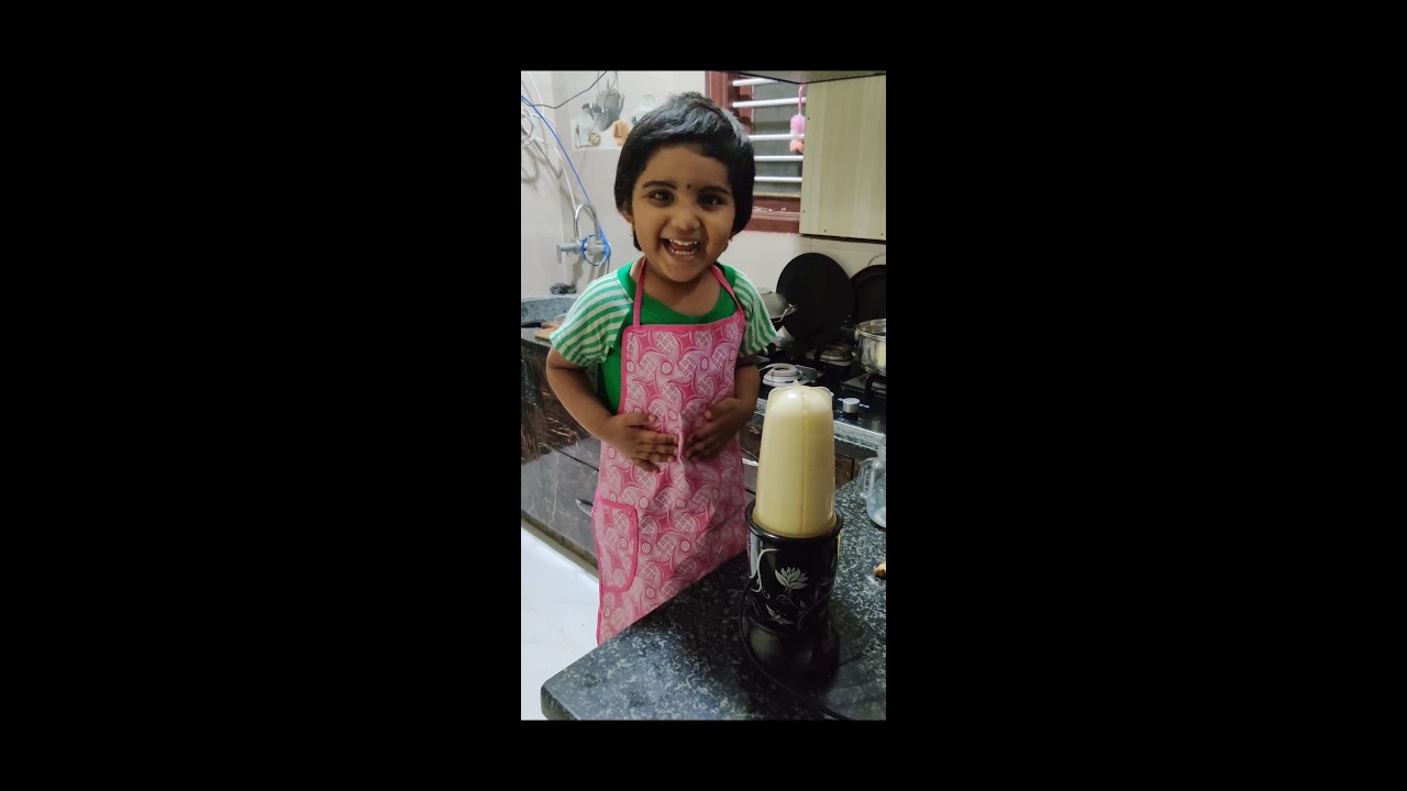 Banana Smoothie | 3- year old Adorable Toddler Chef Eva