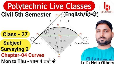 Surveying 2 | Chapter 4 Curves | Class 27 | Civil 5th Semester by Brijesh Sir