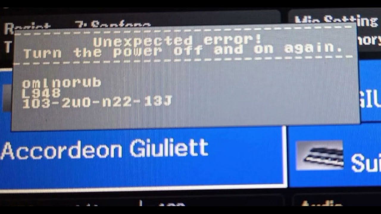 PSR-SX600 ERROR - omlnorub L948 103-2u0-n22-13J