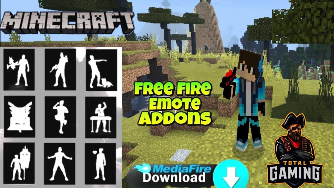 How to download Free fire emote in minecraft pe|Mythtec gaming |Total gaming