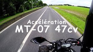 MT-07 Yamaha [47,5 ch / A2] | Acceleration 0-120km/h | Full system exhaust SC Project