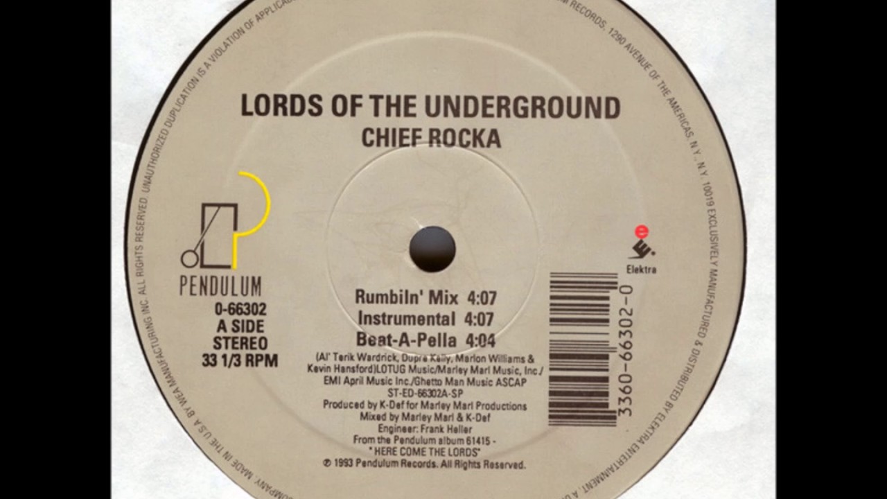 Lords Of The Underground ‎- Chief Rocka - 12" Pendulum Records 1993 - REGGAE IN HIP HOP