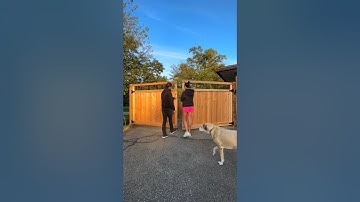 The final step of fencing our backyard!! 😍 we built a driveway gate…  #carpentry #fencing
