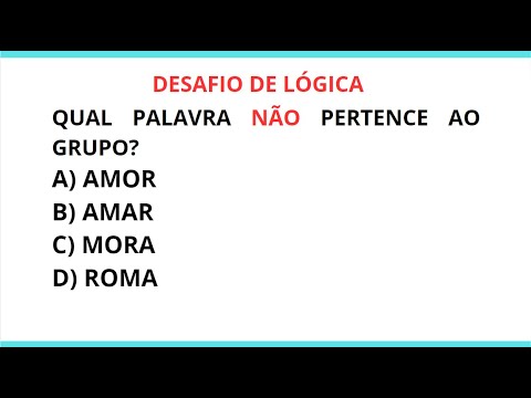 DESAFIO DE LOGICA - Relacione as palavras!