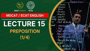 English MDCAT / ECAT | Lecture 15 | Preposition (1/4) | PCTB Insaf Academy