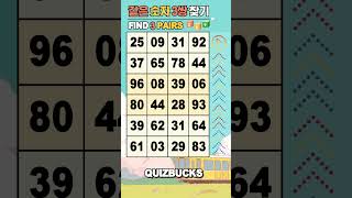 Find 3 Pairs of Identical Numbers 🎲 | 같은숫자찾기