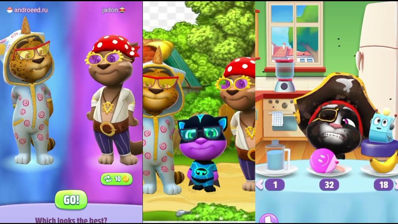 My talking tom 2 big cat vs small cat (very cute) YouTube