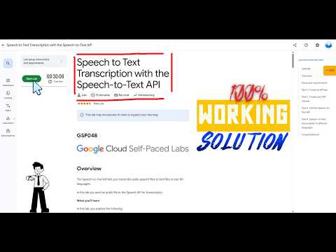 Speech to Text Transcription with the Speech to Text API | GSP048 | 100% WORKING SOLUTION