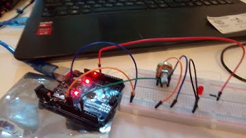 Ардуино. От поворота ручки потенциометра будет зависеть яркость светодиода.