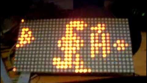 32x16 Serial LED Matrix module - first demo (scrolling)