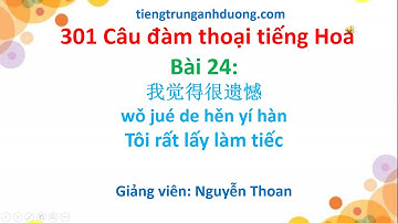 Giáo trình 301 câu đàm thoại tiếng Hoa (bài 24): Tôi rất lấy làm tiếc 我觉得很遗憾