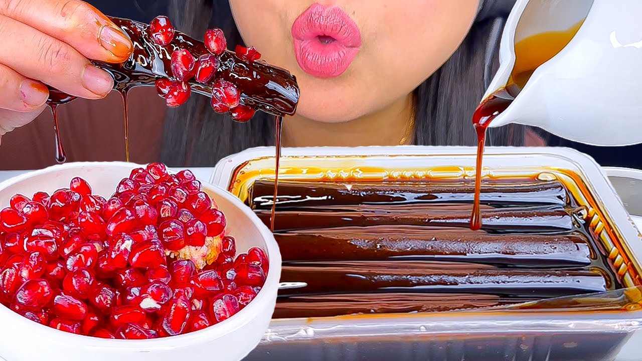 ASMR SOUR POMEGRANATE FRUIT ROLL UP LAVASHAK SNACK | MUKBANG | ASMR Phan