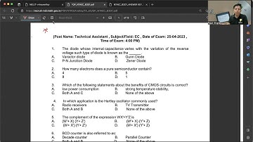 NTRO Technical Assistant & Aviator -II (25-28 April 2023) Official Answer key Out
