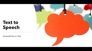 Text to Speech Features on iPad
