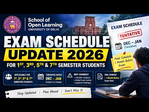 DU SOL Exam Date Sheet 2026 | 1st, 3rd, 5th & 7th Semester Update
