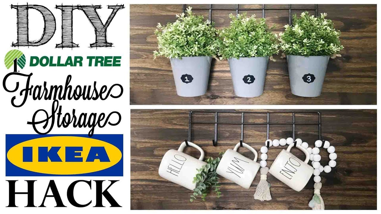 DIY Dollar Tree Farmhouse Storage IKEA HACK YouTube