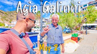 Agia Galini Kreta, Crete, walking tour 4K, Greece 2024