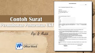 Contoh Surat Permohonan Penurunan UKT