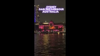 Vivid Sydney at Circular Quay The Harbour Bridge glowing with colour during Sydney’s famous light