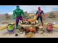 Hulk vs spiderman: Survival skills and the challenge of frying deadly centipede eggs in the desert??
