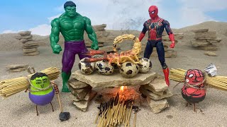 Hulk vs spiderman: Survival skills and the challenge of frying deadly centipede eggs in the desert??