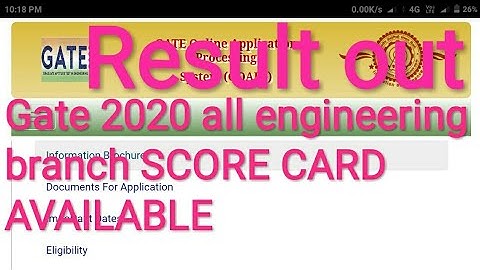#Gate2020Scorecardavaillable Gate 2020 Result out, Score card available all engineering branch