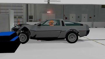 DMC Delorian crash test 54 MPH. overlap 25% BeamNG drive