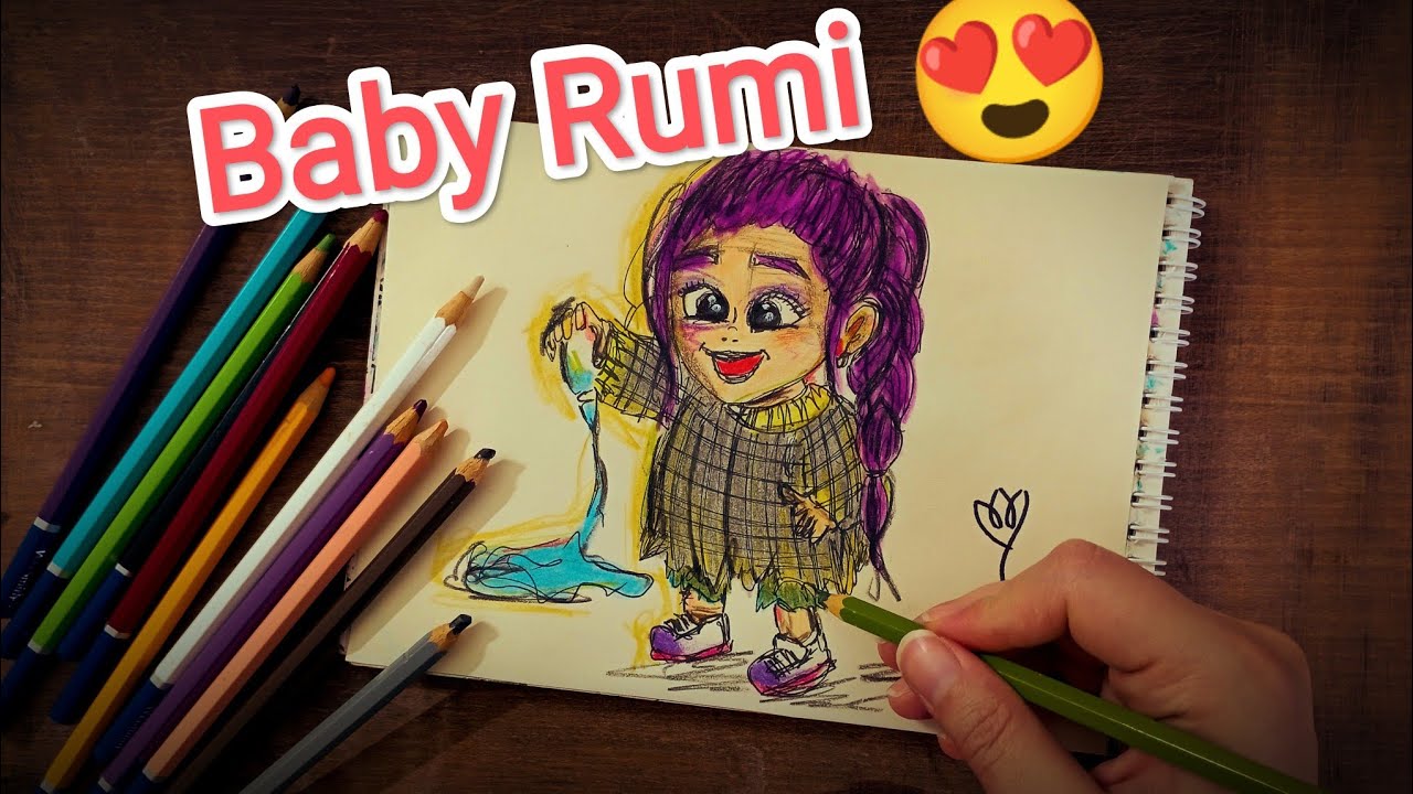 Drawing Baby Rumi 🍼😍 | Demon Hunters K-pop Characters - YouTube