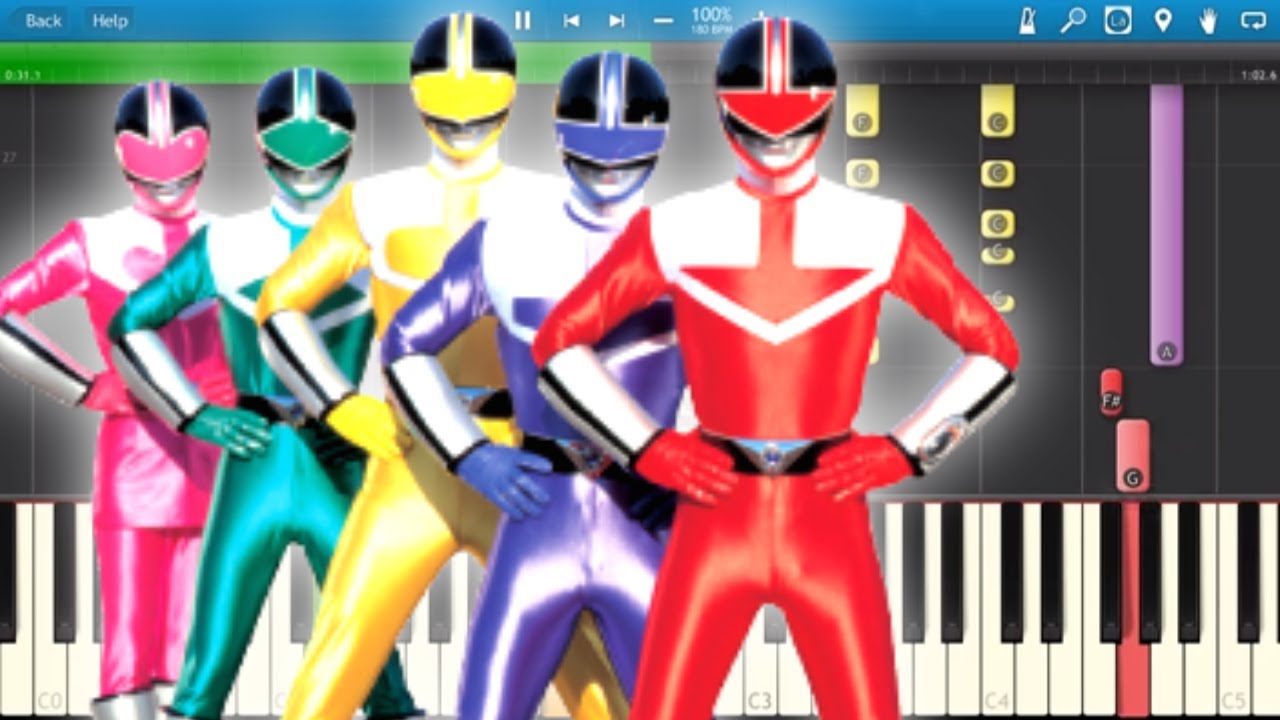 Power Rangers - TV Theme Song - Piano Tutorial - Synthesia ...