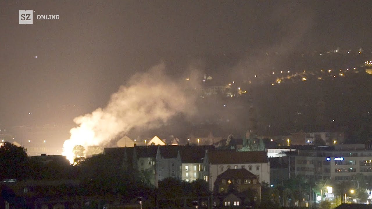 Fliegerbombe in Dresden: So sah die Teildetonation aus - YouTube