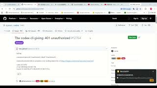 codex unexpected status 401 unauthorized