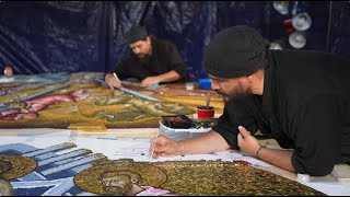 Transfiguration Mosaic Icon Installation by Athopetra