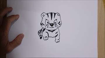 Vẽ con vật #27: Vẽ một chú hổ con (chú cọp con) | How to draw a baby tiger
