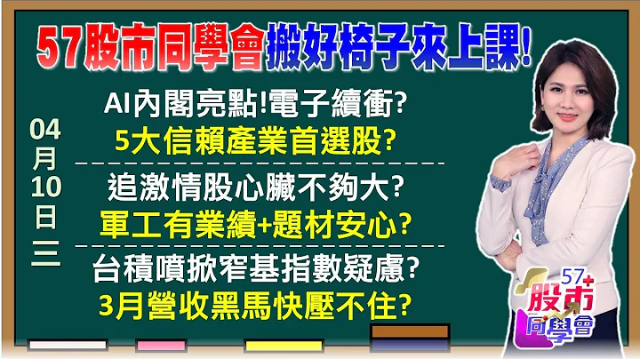 联发科接棒带头大哥！联电返成长讨公道行情？赖清德新AI内阁确立！520重电、生技、军工轮流涨？台积最狂Q1营收击败财测！窄基指数根本假议题？ 57股市同学会 2024/04/10｜GMoney - 天天要闻