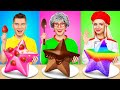 Me vs grandma cooking challenge cake decorating challenge hacks for 24 hours by yummy jelly
