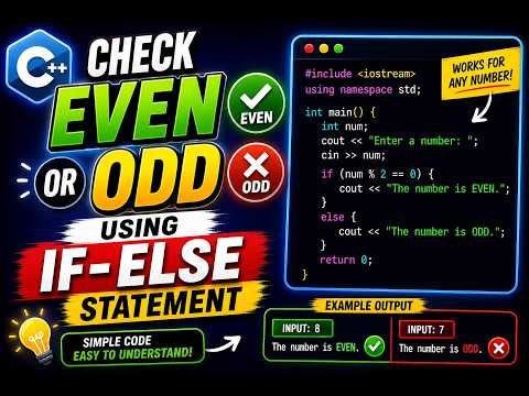 Learn If-Else in C++ with Even/Odd Example