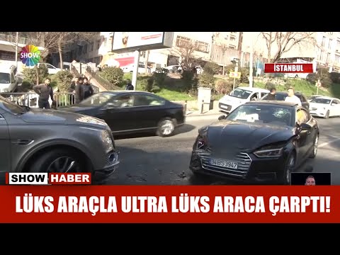 Lüks araçla ultra lüks araca çarptı!