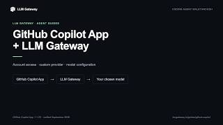 Details Connect GitHub Copilot App to LLM Gateway | Setup Walkthrough News