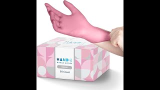 Hand E Touch Pink Nitrile Disposable Gloves #gloves #disposable #cleaning