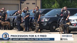 Procession honors Janesville Police K-9 that died following cancer battle