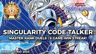 6-0 Streak! Singularity Iblee Lock Code Talker Deck - Yu-Gi-Oh! Master Duel