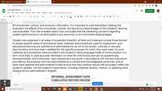 Automated Psych Report Tutorial Number 3