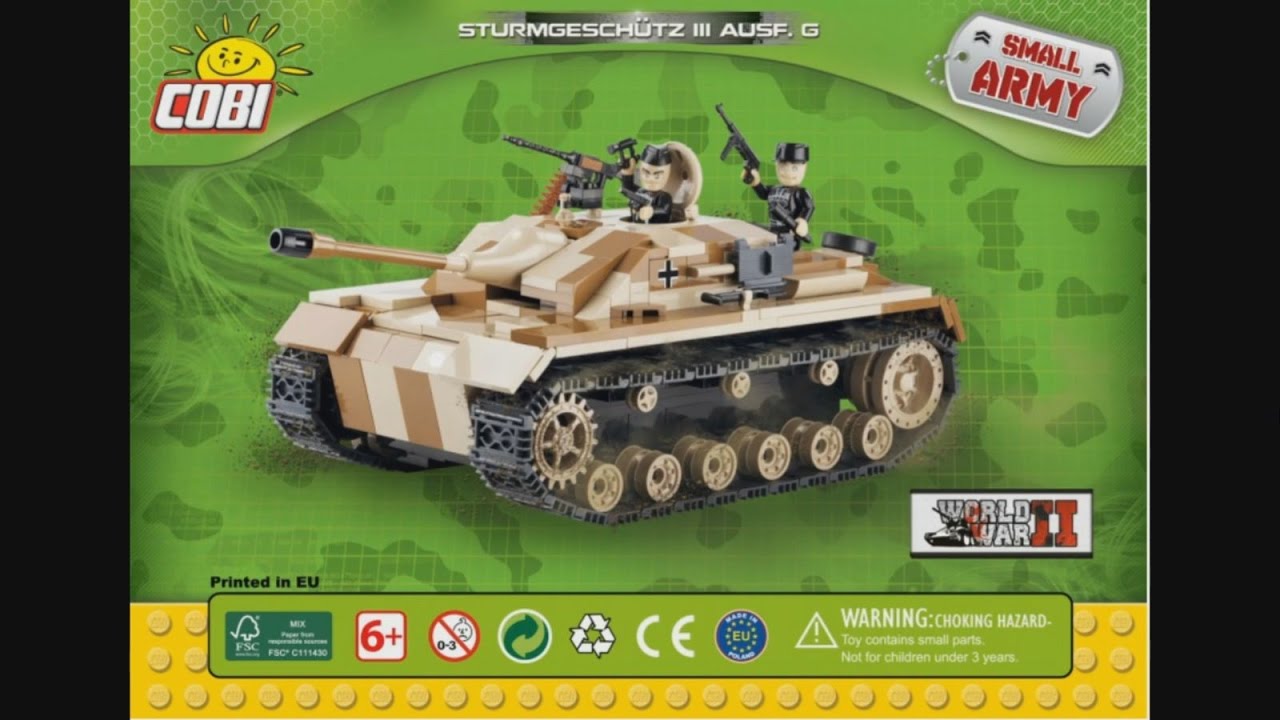 COBI Small Army WWII 2465 Sturmgeschütz III Ausf. G - instruction timelapse