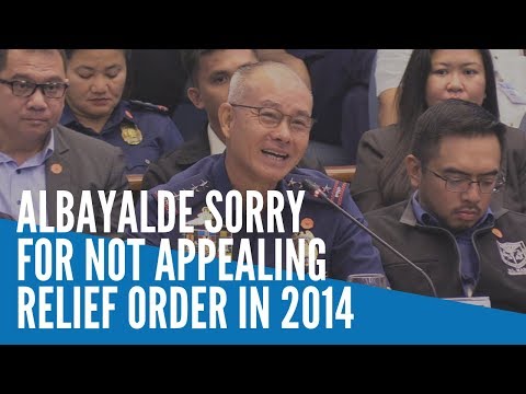 Albayalde sorry for not appealing 2014 dismissal