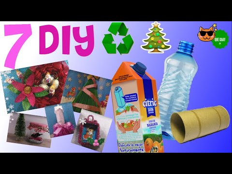 🎄 IDEAS de MANUALIDADES FÁCILES para NAVIDAD reciclaje creativo rollos papel botellas cajas kawaii emoticons