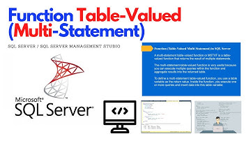 Function (Table-Valued Multi-Statement) - SQL Server Management Studio - Tutorial #ezettutorial