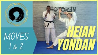 Heian Yondan Kata Tutorial Moves 1 and 2