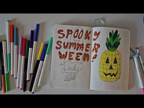 Summerween Themed Bullet Journal Setup July/August