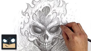how to draw ghostrider sketch saturday